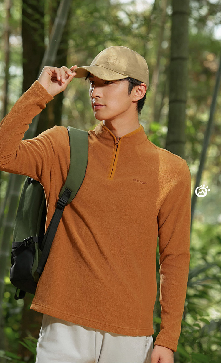 TECTOP Men’s Hiking Half-Zip Fleece Jacket – Warm & Lightweight