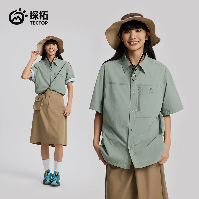 TECTOP Unisex Hiking Short-Sleeve Shirt – UV Protection & Quick-Dry