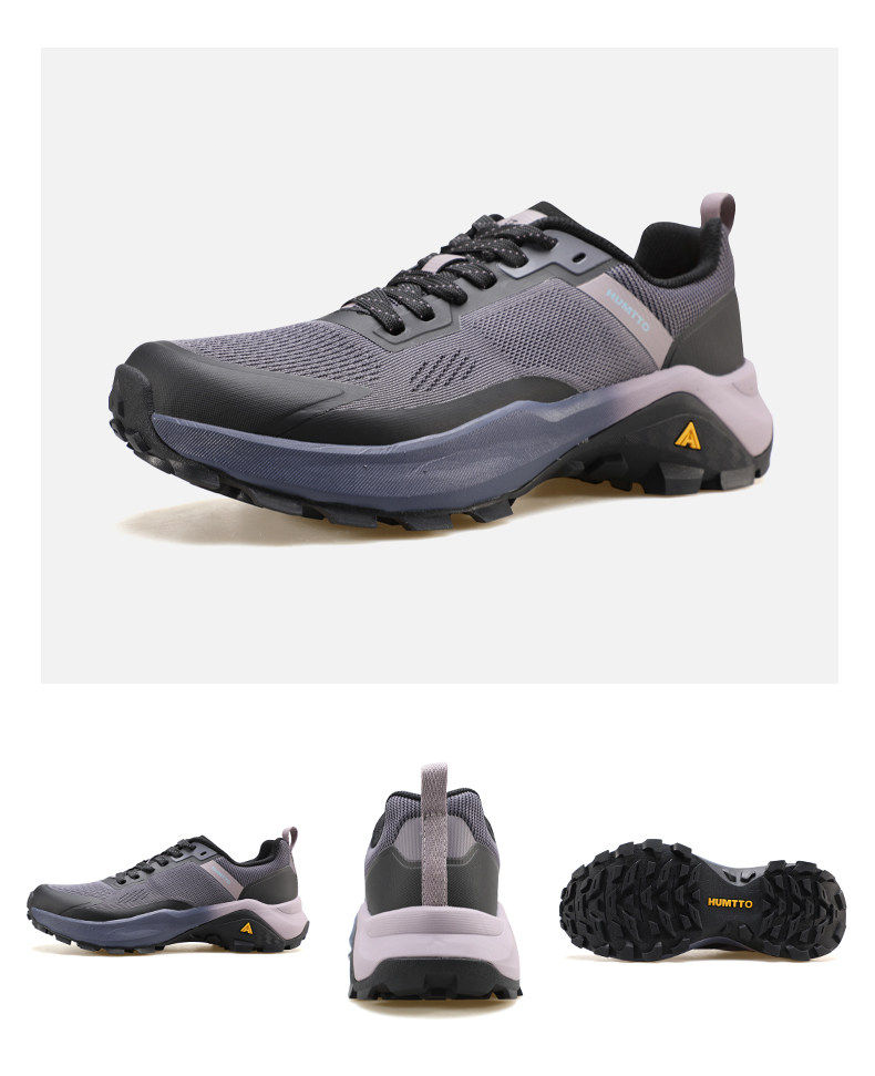 HUMTTO Women's Low-Cut Hiking Shoes Breathable & Wear-Resistant - Dark Purple/Black