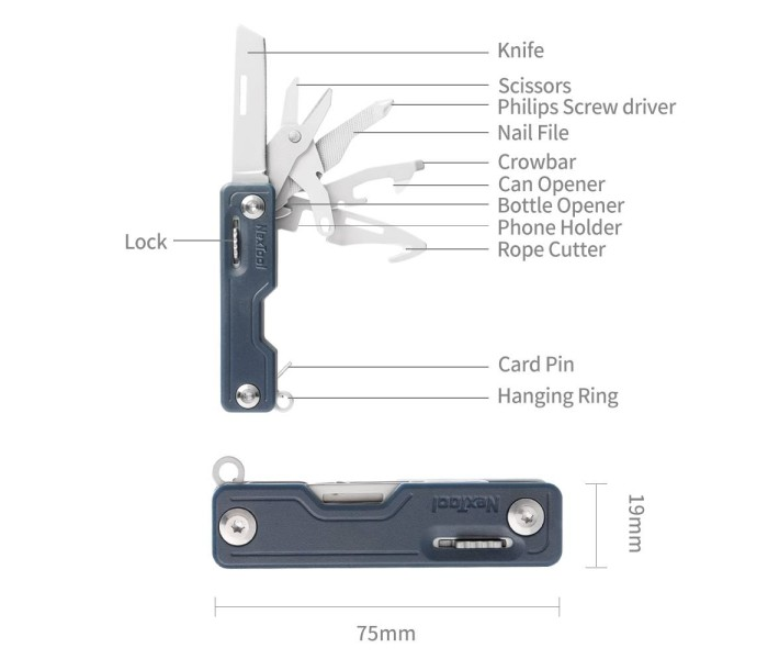 NEXTOOL NE20096 10-in-1 Multifunction Knife - Black
