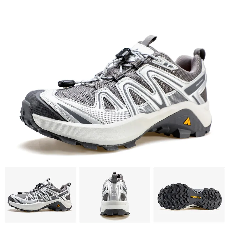 HUMTTO Women's Low-Cut Hiking Shoes Breathable & Non-Slip - Silver Grey