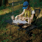 DEFTHIKE Square Camping Table with Light Pole Set