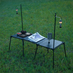 DEFTHIKE Square Camping Table with Light Pole Set