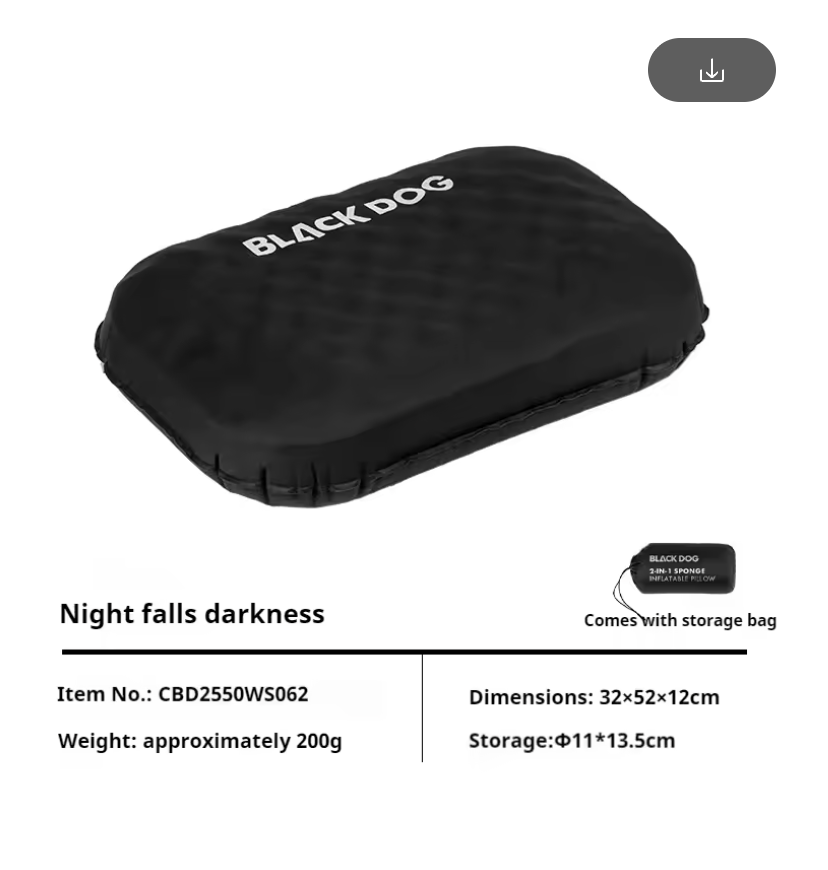 BLACKDOG Yungan – 2 in 1 Sponge Inflatable Pillow