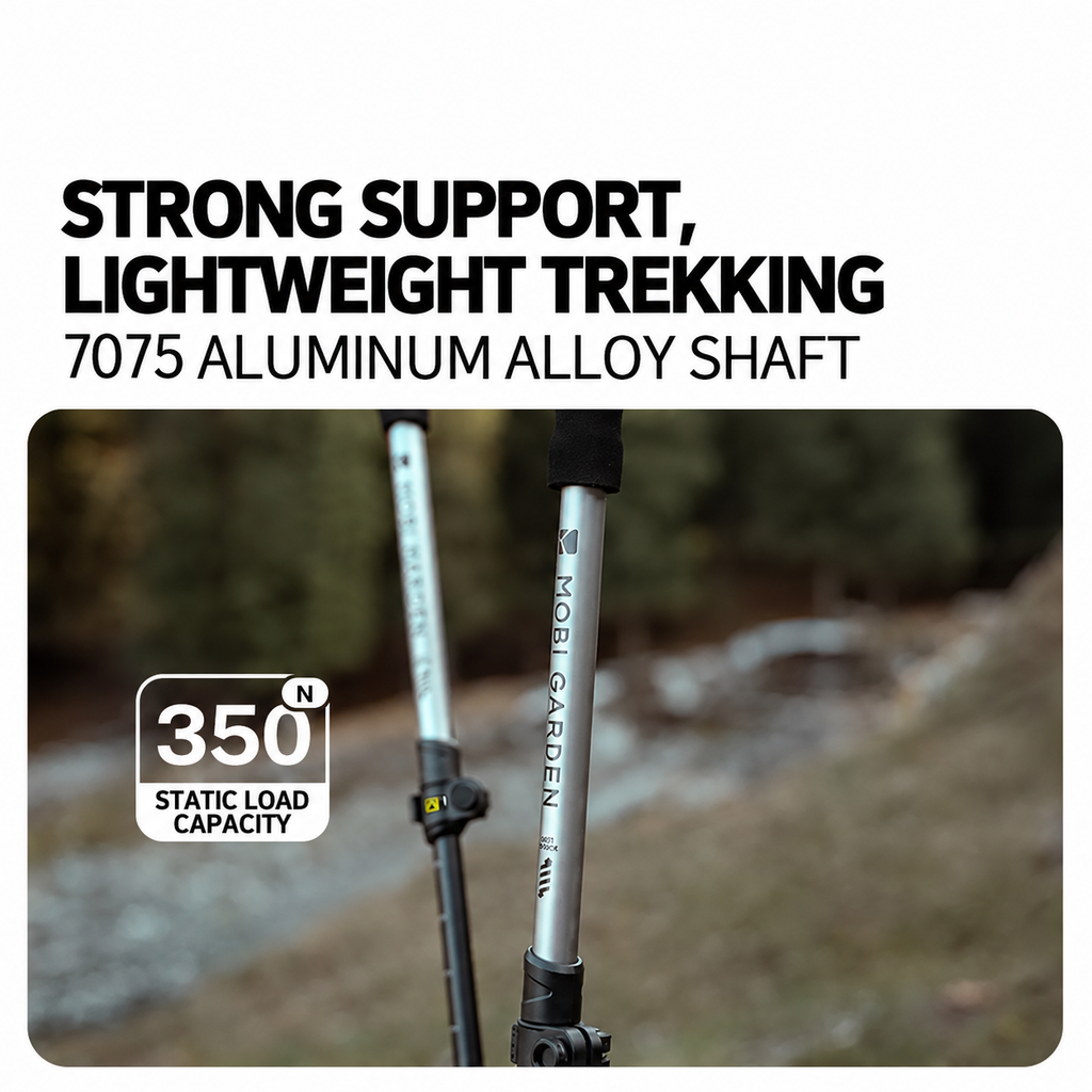 MOBI GARDEN ZT Pole 120 – Aluminum Telescopic with Shock Absorption Trekking Pole (59-120cm)