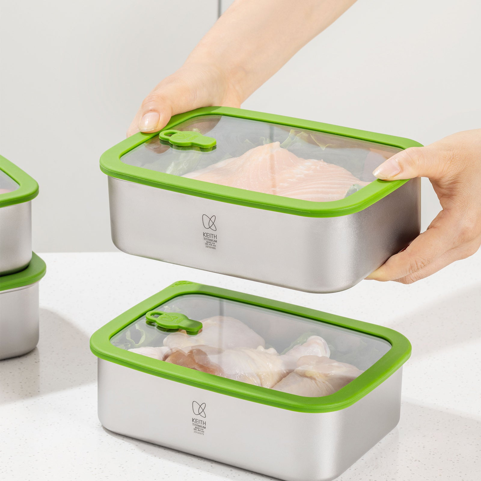 KEITH TITANIUM Storage Container with Glass Lid 800ml Ti5386