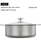 KEITH TITANIUM Cooking Pot 5.5L with Lid Ti8125