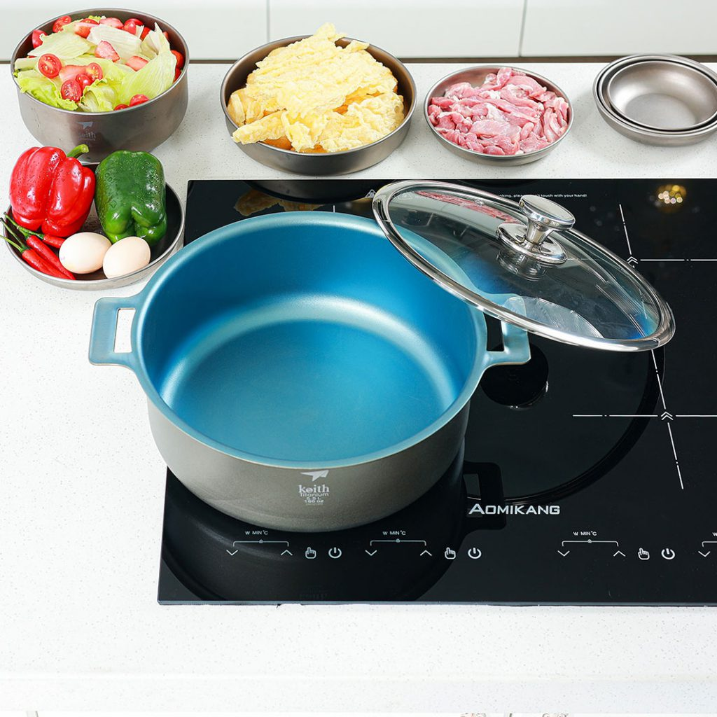 KEITH TITANIUM Cooking Pot 5.5L with Lid Ti8125