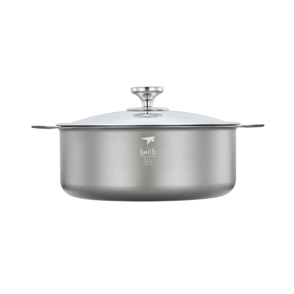 KEITH TITANIUM Cooking Pot 5.5L with Lid Ti8125