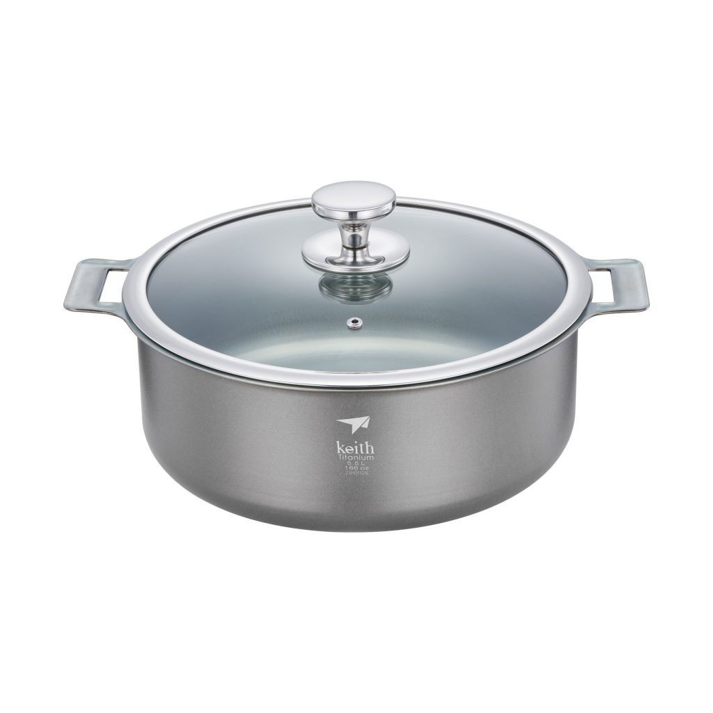 KEITH TITANIUM Cooking Pot 5.5L with Lid Ti8125