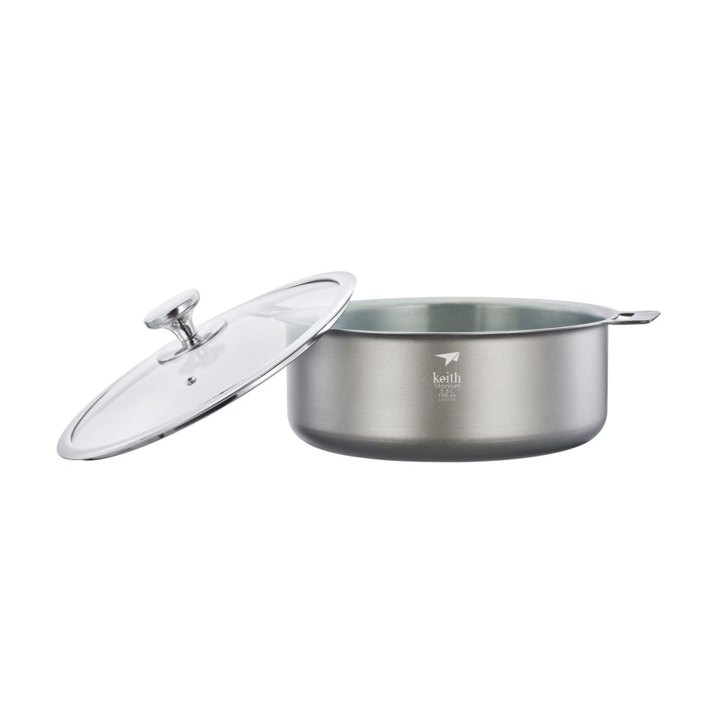 KEITH TITANIUM Cooking Pot 5.5L with Lid Ti8125