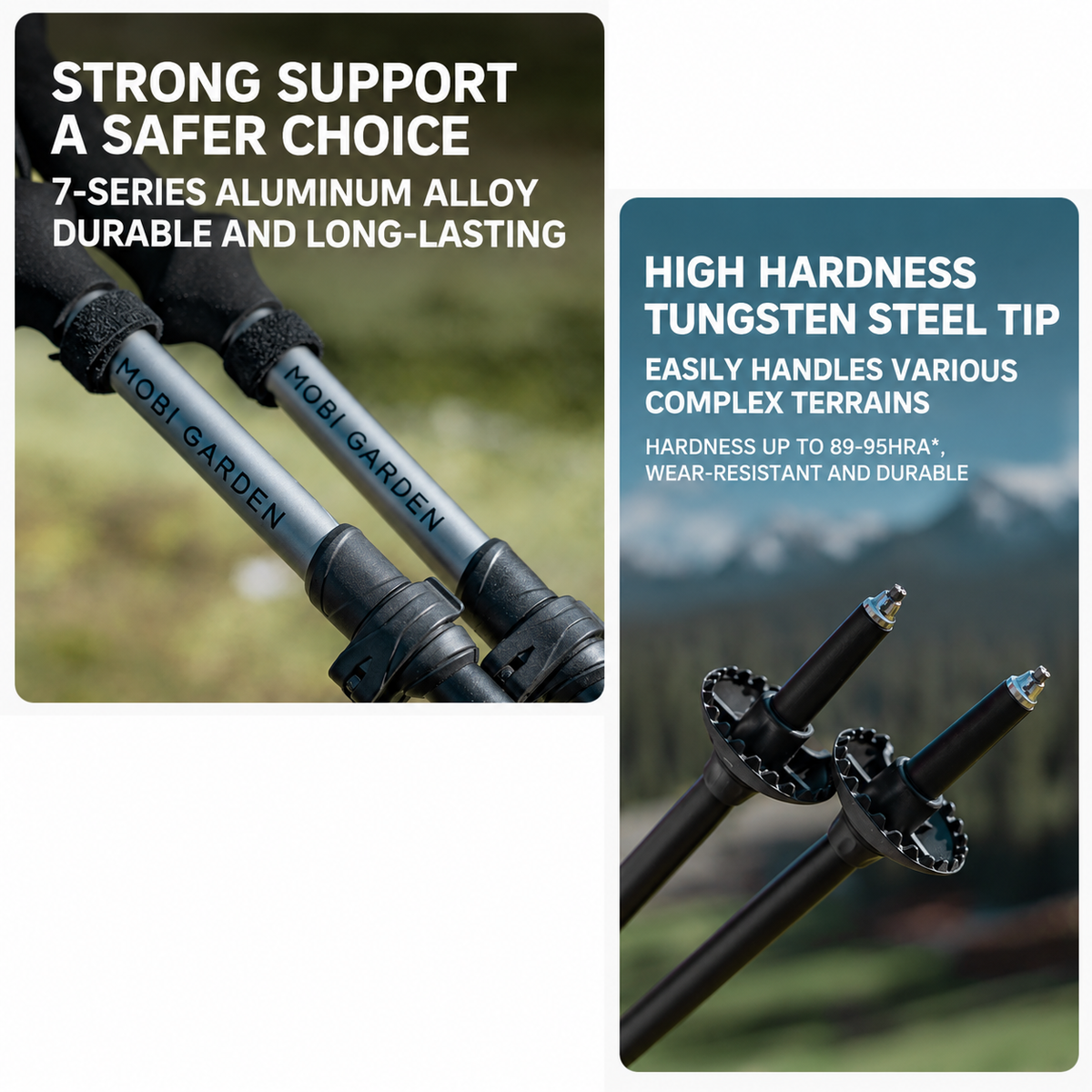 MOBI GARDEN ZT Pole 120 – Ultralight Folding Aluminium Trekking Pole (35-120cm)