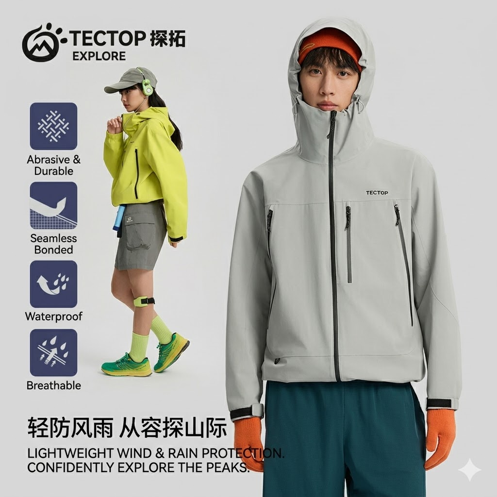 TECTOP Unisex Hiking Jacket – Waterproof & Lightweight