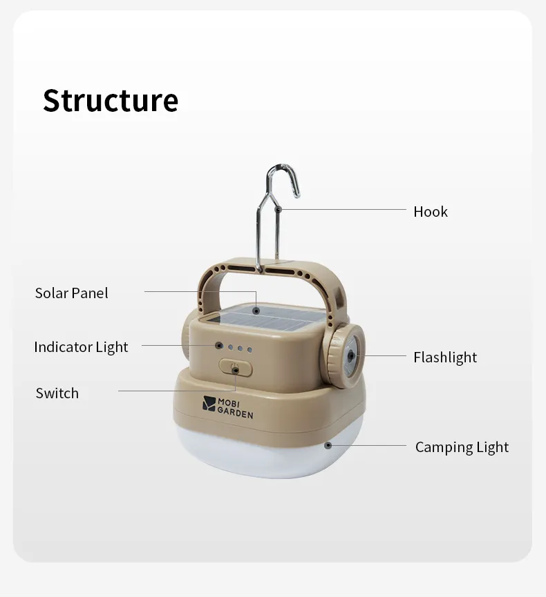 MOBI GARDEN Star Camp Solar Lantern – 400 Lumens
