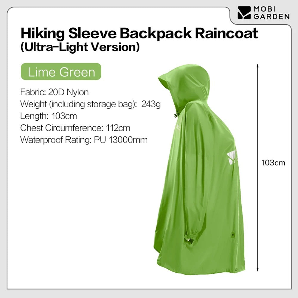 MOBI GARDEN Ultralight Poncho Raincoat