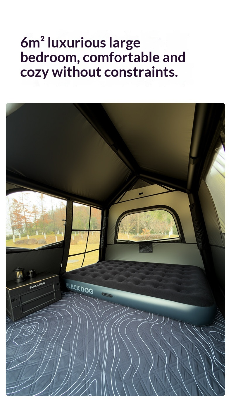 BLACKDOG Mount Haven AIR PRO Inflatable Cabin Tent - 230CM X 260CM (4-5 Person)