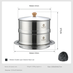 CAMPINGMOON CC-18 Saucepan & S363-2S Double Layer Steamer Set
