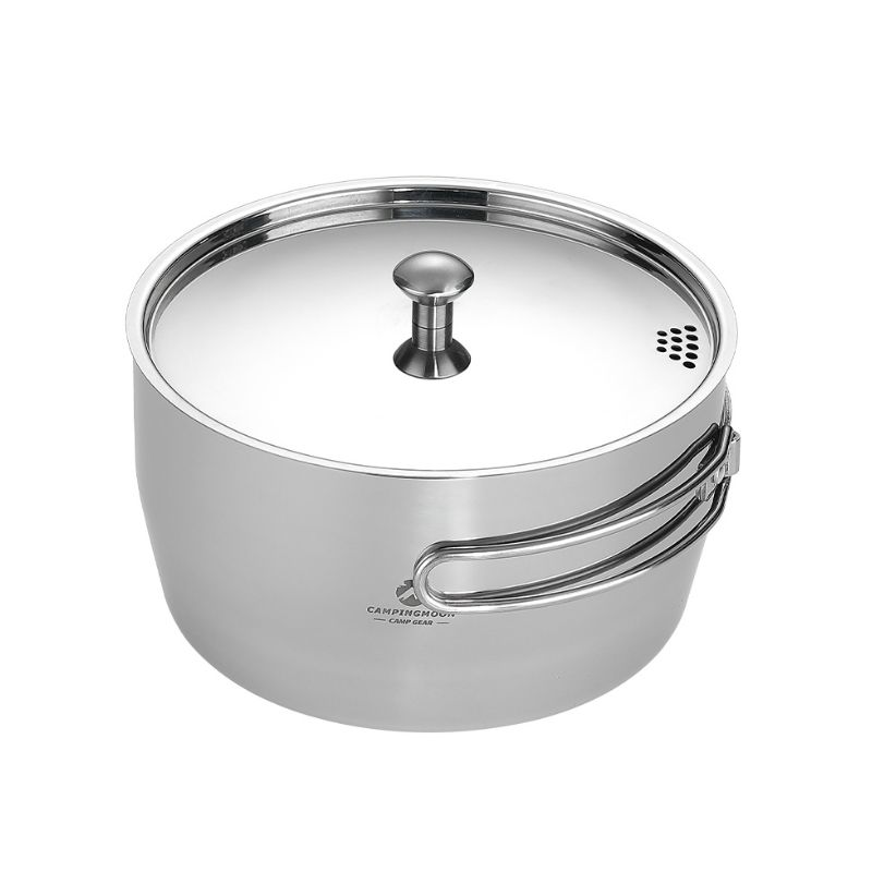 CAMPINGMOON CC-18 Saucepan & S363-2S Double Layer Steamer Set