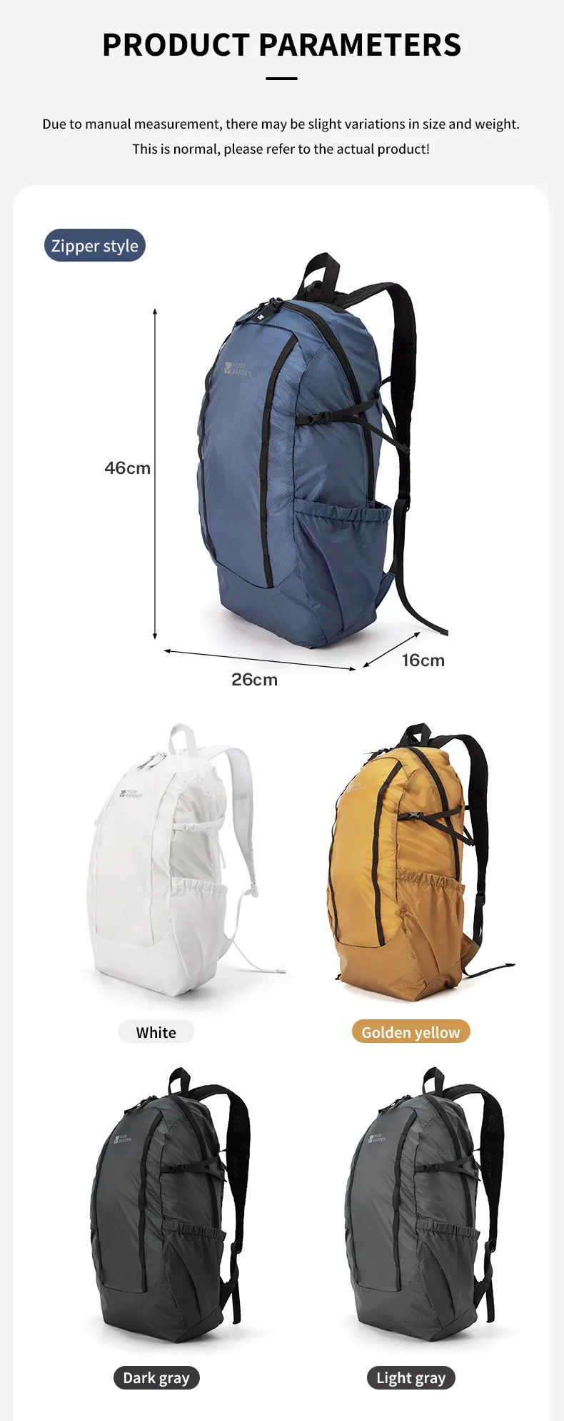 MOBI GARDEN Ultra-Lightweight 20L Foldable Backpack