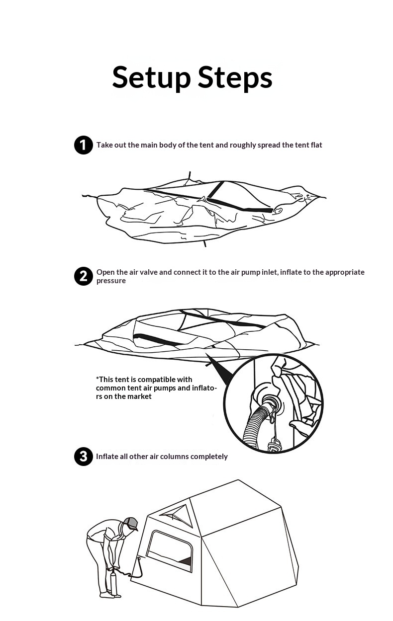 BLACKDOG Mount Haven AIR PRO Inflatable Cabin Tent - 230CM X 260CM (4-5 Person)