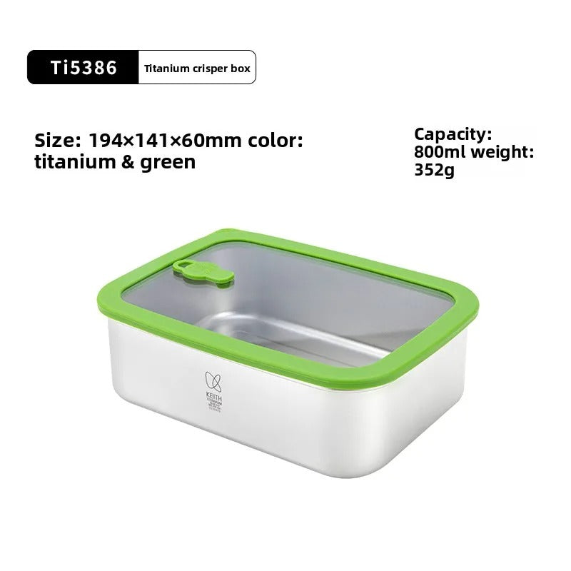 KEITH TITANIUM Storage Container with Glass Lid 800ml Ti5386