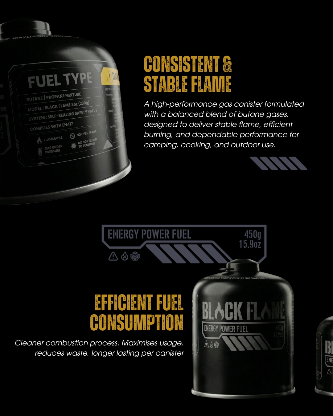 BLACK FLAME Gas Cartridge 450g