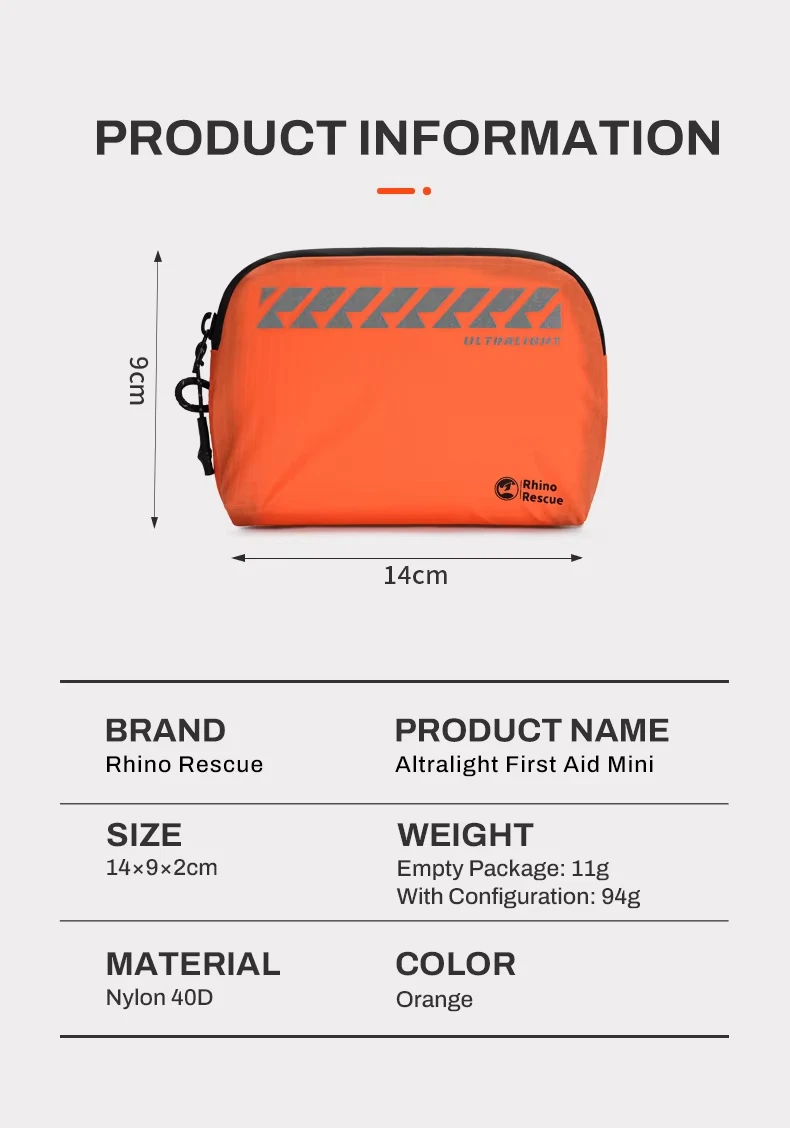 RHINO RESCUE Ultralight First Aid Mini – Orange