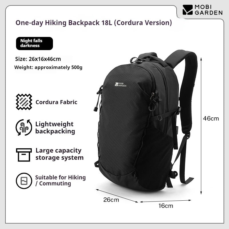 MOBI GARDEN One-Day 18L Hiking Backpack – Cordura Edition
