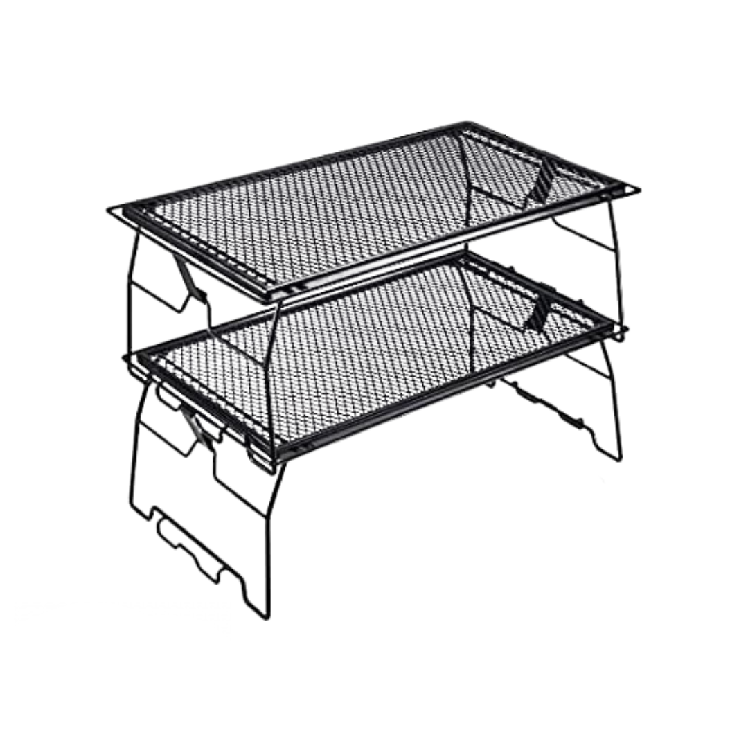 CAMPINGMOON T-238-2T Set Stackable Steel Mesh Table Rack